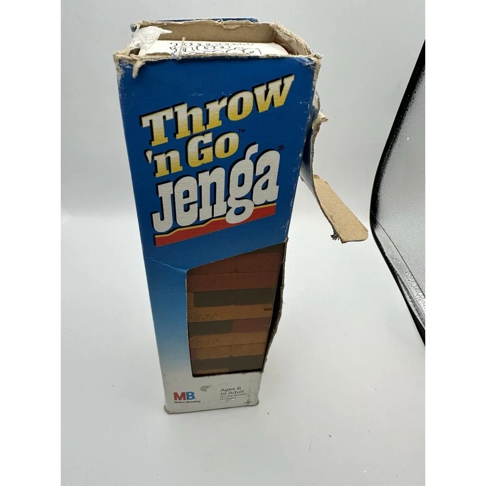 Vtg‎ Throw N Go Jenga 1995 Milton Bradley Wood Piece Color Blocks Missing Die